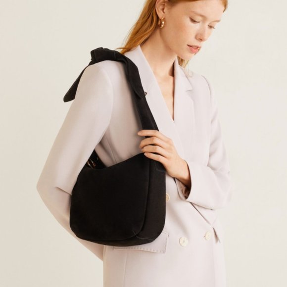 MANGO Black Bow leather bag - Picture 2 of 8